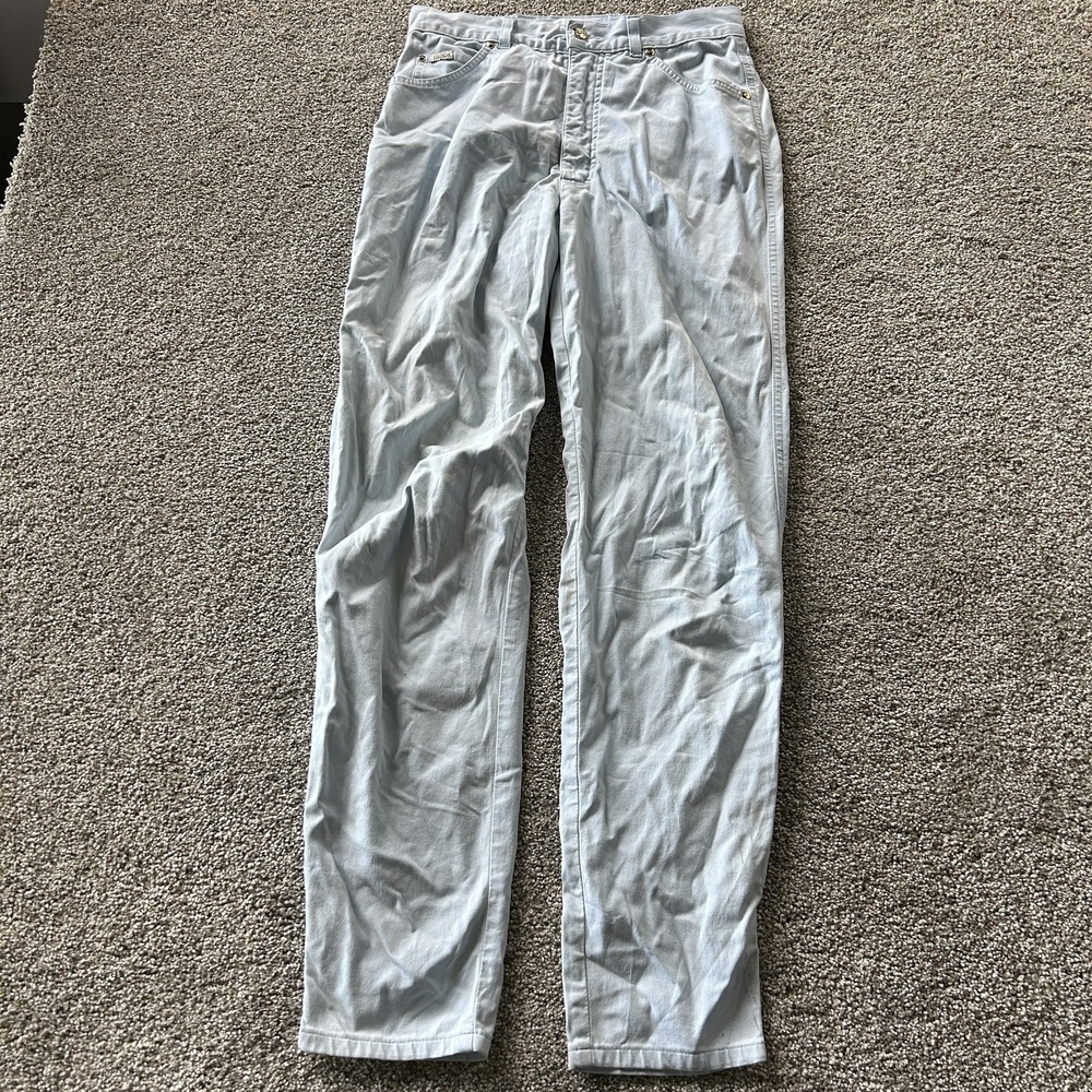 Vintage Escada High Rise Straight Jeans Womens 40 Light Wash Blue Stretch Denim
